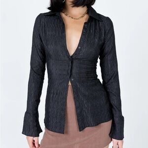 princess polly chrisley shirt in black (size 0) NWT